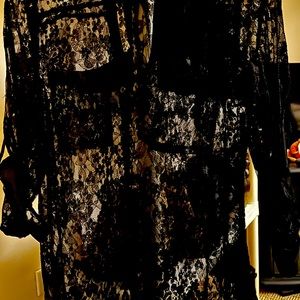 Express Black Lace portofino shirt size medium